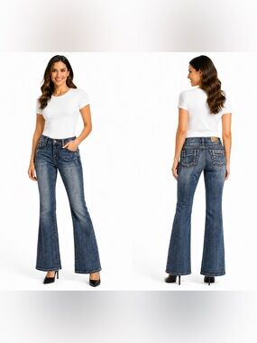 Armor Jeans Dark Blue Women's Bootcut Jeans with embellishments and sparkles